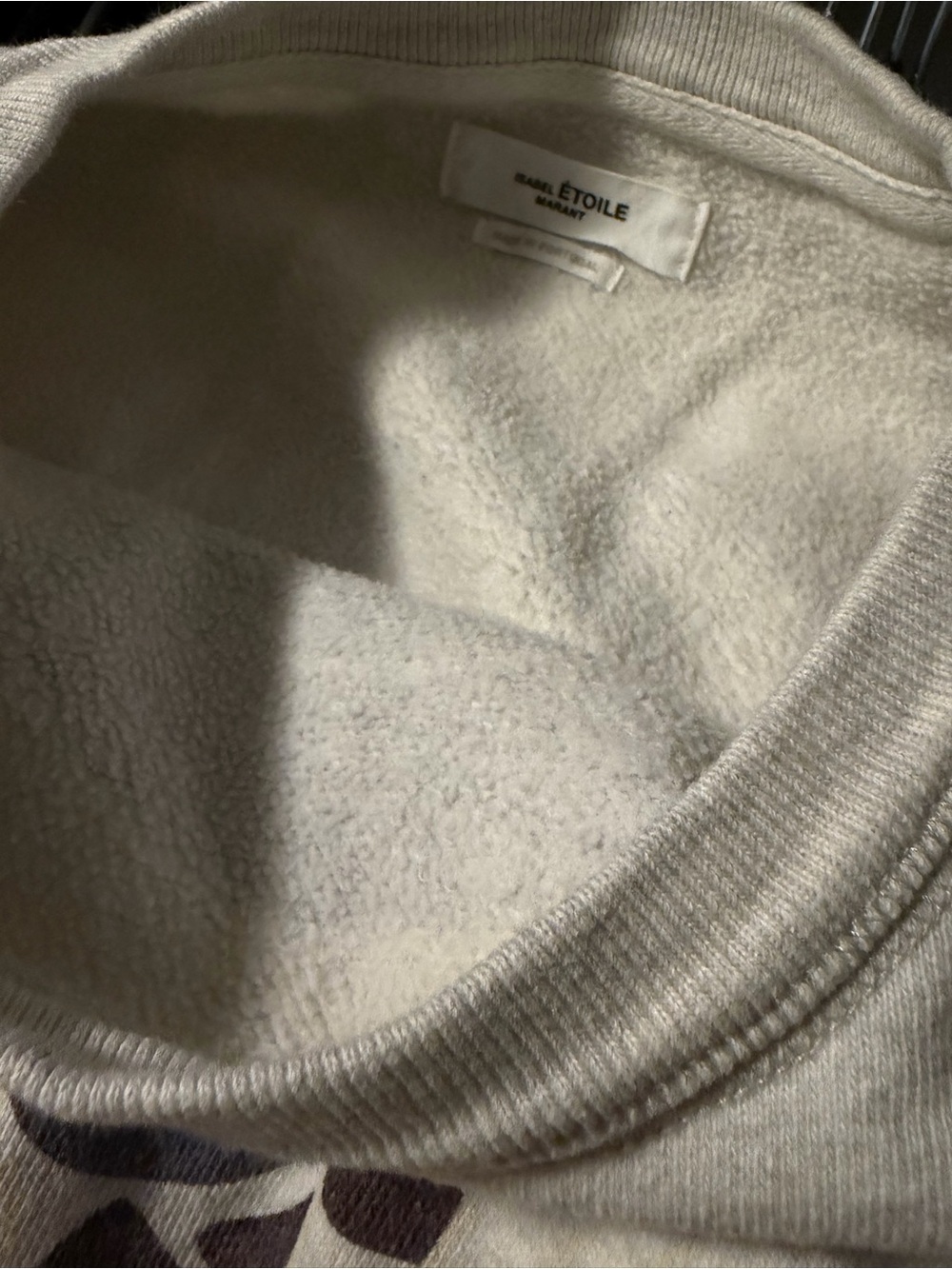 Isabel Marant Beige Sweatshirt with Navy, Pink & Mustard Graphic - Picture 5 of 5